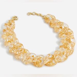 J. Crew NWT Lucite w/ Gold Flecks Statement Chain Link Necklace